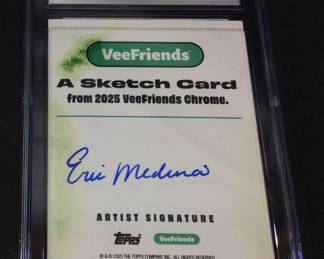 RARE 2025 TOPPS CHROME VEEFRIENDS IMPECCABLE INOSTRANET ERIC MEDINA ARTIST SKETCH LIMITED EDITION #1 of 1, GRADED MINT + 9.5 by CGC WITH ARTIST SIGNATURE