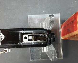Vtg. G Man Automatic wind up gun Louis Marx and Co. Functional but missing sparkling wheel holder
