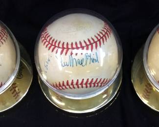(3) ST.LOUIS CARDINALS & PHILADELPHIA PHILLIES EMIL VERBAN, AMERICAN LEAGUE PRESIDENT 1974-1983 HOF LEE MACPHAIL & JIM COBB AUTOGRAPHED BASEBALLS, NO CERTIFICATION