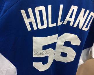 6 SPORTS JERSEYS, SIGNED KC ROYALS SIGNED GREG HOLLAND, SIGNED #91 JERSY, #89 HAYWOOD, #1 WARREN MOON, #34 SANDIEGO CHARGERS JERSEYS