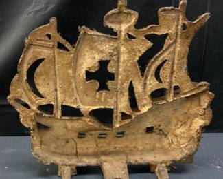 VTG. CAST IRON NAUTICAL SHIP DOOR STOP NO SHIPPING PICKUP ONLY