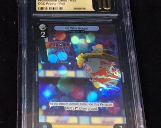 2025 PUDGY PENGUINS LIL WHO HOOPS FOIL CARD BY VIBES TRADING CARDS, LIMITED #4/25 GRADED PRISTINE 10