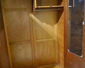 Large 82 Tall Studded Wood Wardrobe Armoire  Light Gray Finish