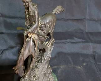  01 The Mountain Man Sculpture  Frederic Remington Style on Marble Base