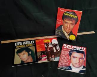 Vintage Elvis Presley Memorial Magazine Lot  1977 Special Editions  World of Elvis with Poster