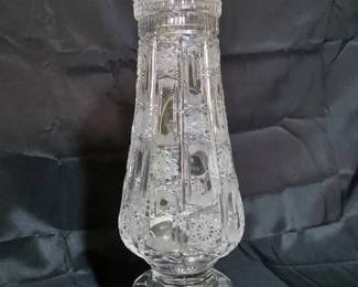 Large Vintage Cut Crystal Jar with Lid
