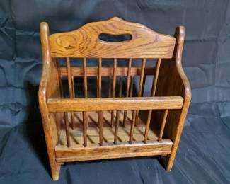 Vintage MidCentury Modern Wooden Magazine Rack or Retro Vinyl Record Holder