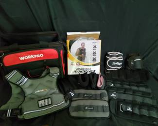 Apexup Adjustable Weighted Vest  MultiBrand Ankle Weight Training Lot with Workpro Carry Bag