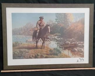 Joe Grandee Signed A Lonely Ride Limited Edition Western Art
