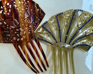 1930s Celluloid Hair Combs