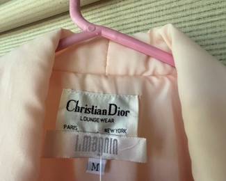 Christian Dior Quilted Pink Satin Housecoat Robe – Size Medium