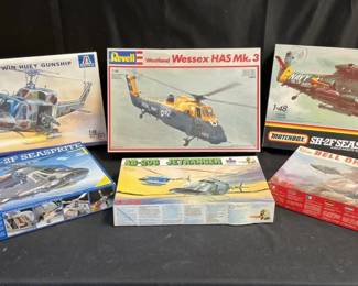 Assorted Model Helicopter Kits feat. AB206 Jetranger