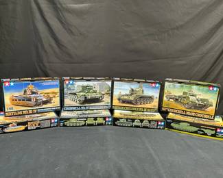 British Tamiya Model Tank Kits feat. Churchill Mk.VII Crocodile