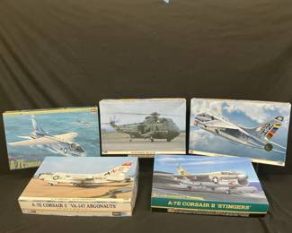 Hasegawa Model Airplane and Helicopter Kits ft. A7E Corsair  UH3H SEAKING