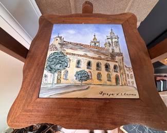 Tiled Art 'Brazilian Architecture"&nbsp;3 Tier Shelf