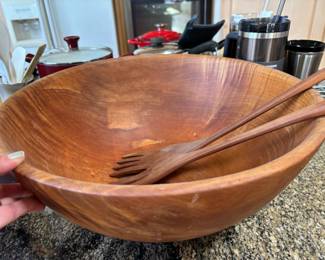 Ron Scrimsher Hand-Turned Maple Salad Bowl