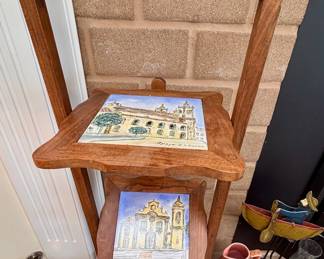 Tiled Art 'Brazilian Architecture"&nbsp;3 Tier Shelf
