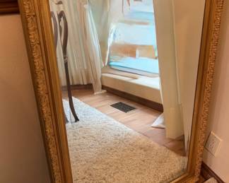 Ornate Gold Giltwood Beveled Wall Mirror