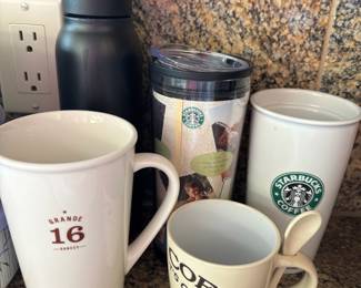 Starbucks Grande 16-Ounce Ceramic Mug, Starbucks Double Wall Travel Tumbler, Starbucks 16oz. Acrylic Create Your Own Collage-It Tumbler
