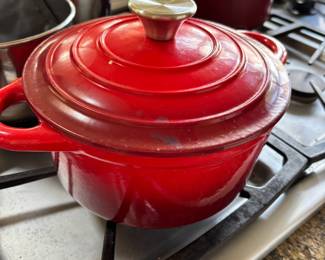 Red Enameled Cast Iron Dutch Oven