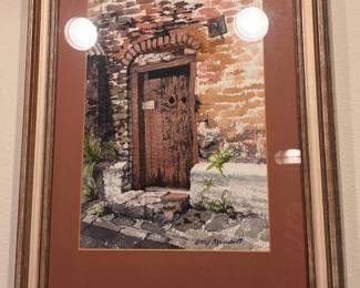 Framed & Matted Architectural Doorway Watercolor Painting by&nbsp;Jinny Marquardt