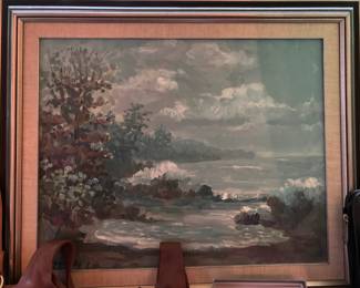 1995 Framed Coastal Oil Painting by Eric Smith