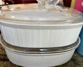 Corning Ware French White Round Casserole Dishes