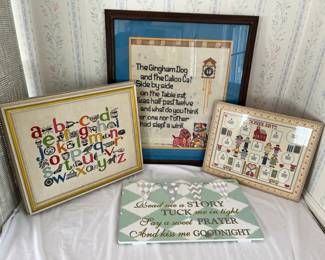 Childrens Wall Art Needlework and Printed Canvas