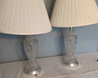 Pair of Cut Glass Lamps