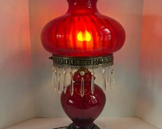 Parlor Lamp with Crystals