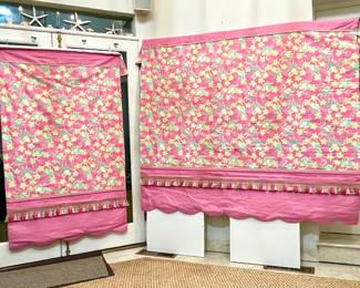 set of two Lily Pulitzer Roman shades custom-made with silk tassels for girls bedroom, $199