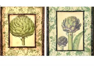 decorative wood framed artichoke prints 75 for the pair