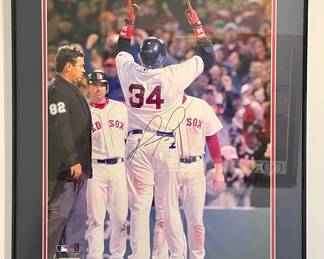 authentic autographed photo of David Ortiz, big Poppy, Boston Red Sox large framed with Steiner sports authentication and MLB hologram 425