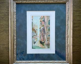 Original watercolor of Venice. signed by artist & framed