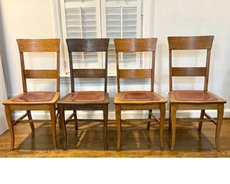 set of four mission chairs in Quarter-Sawn  Oak
