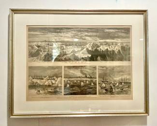 antique lithograph of wheeling scene Nantucket beautifully framed $300