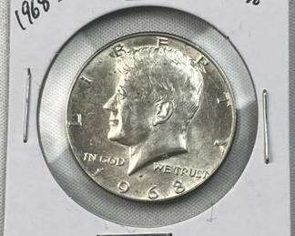 1968-D JFK 40% Silver Half Dollar, US w/ Luster