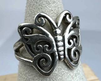 925 Silver Openwork Butterfly Ring
