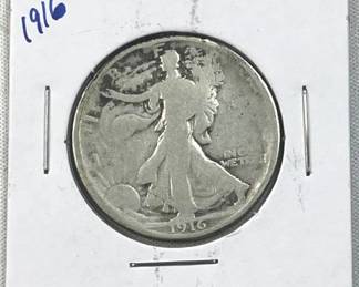 1916 Early Walking Liberty Silver Half Dollar