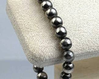 925 Silver Taxco 8mm Ball Bead Bracelet