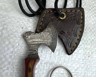 Damascus Steel Fixed Blade Mini Axe w/ Sheath