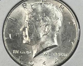1964 JFK 90% Silver Half Dollar, Uncirculated