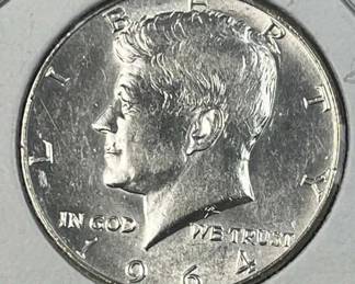 1964 JFK 90% Silver Half Dollar, Uncirculated