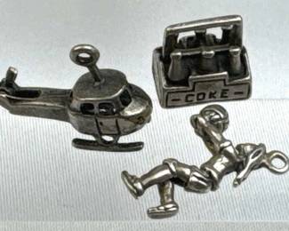 925 Silver 3 Vintage Charm Set