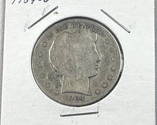 1904-O Barber Silver Half Dollar, US 90%