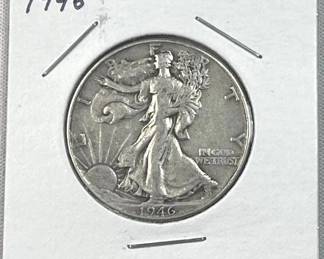 1946 Walking Liberty Silver Half Dollar, US 90%