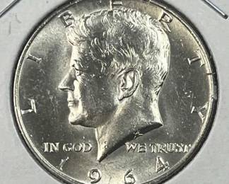 1964 JFK 90% Silver Half Dollar, Uncirculated