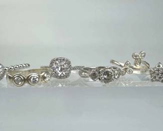 925 Silver 6 Zirconia Ring Set