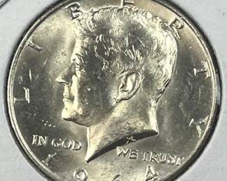 1964 JFK 90% Silver Half Dollar, Uncirculated