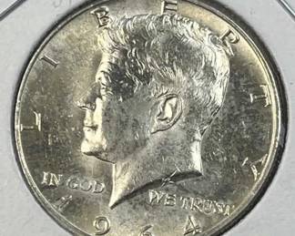 1964 JFK 90% Silver Half Dollar, Uncirculated